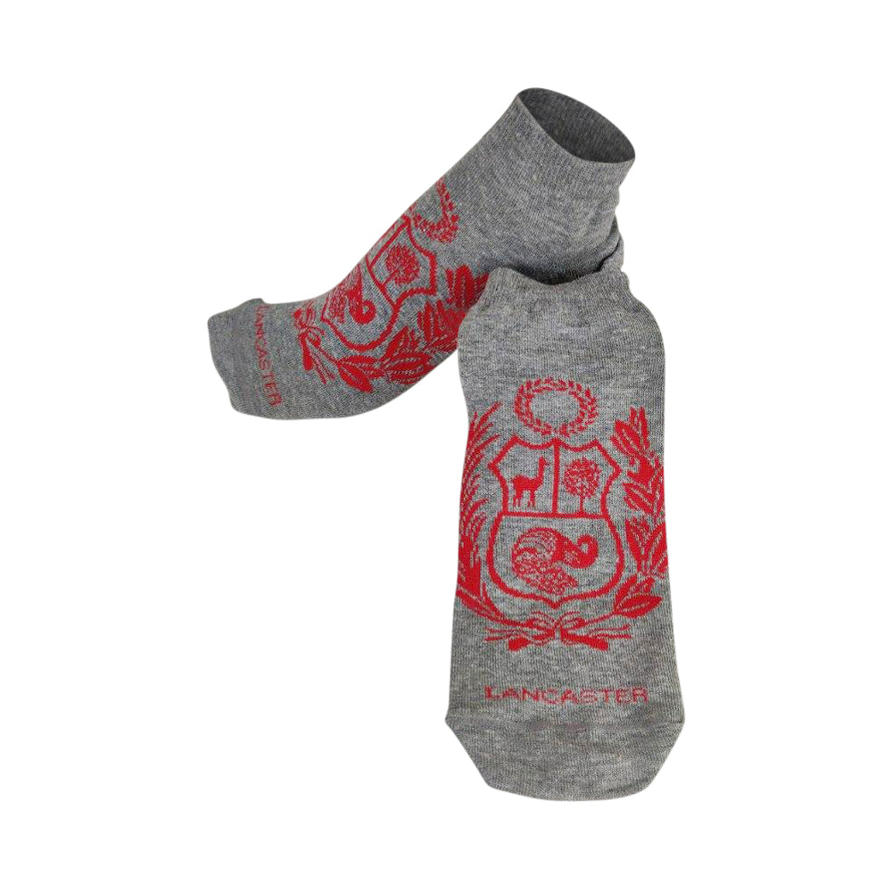 Perú Shield Designed "Unisex" Cotton Socks - Gray