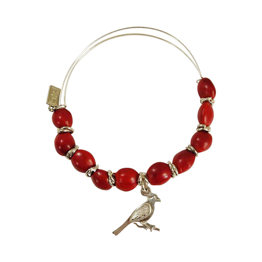 Pulsera ajustable con símbolo de esperanza, salud y alegría de filigrana de plata de ley "Cardenal" 