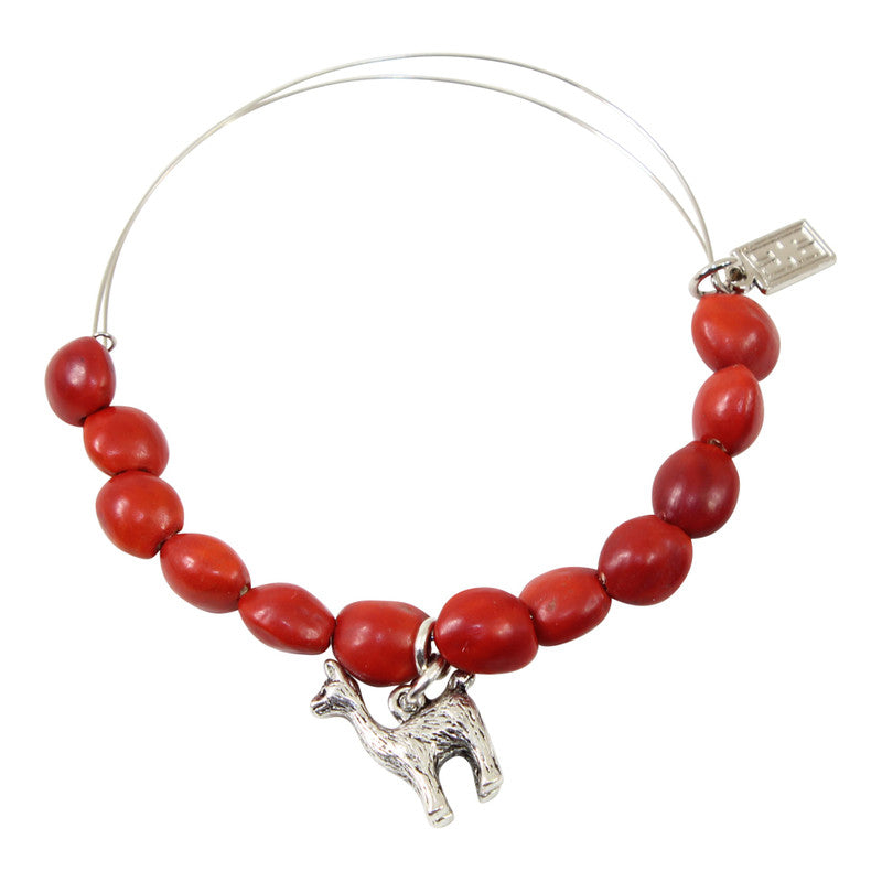 Llama Love Charm Adjustable Bangle Bracelet 