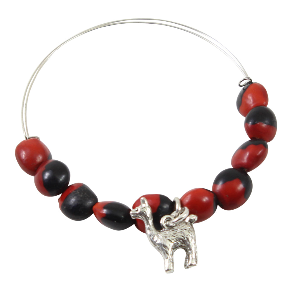 Llama Love Charm Adjustable Bangle Bracelet