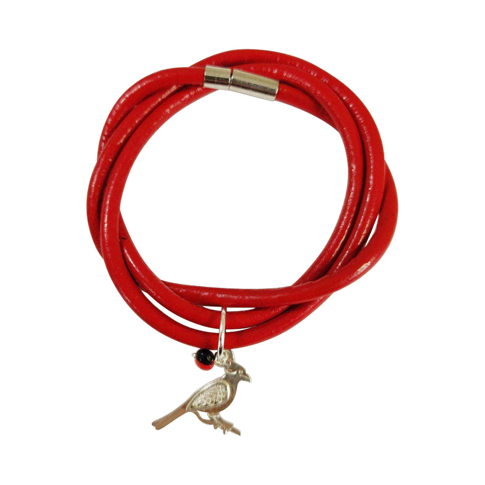 Pulsera ajustable con símbolo de esperanza, salud y alegría de filigrana de plata de ley "Cardenal" 