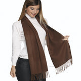 Elegante bufanda cálida reversible de lana de alpaca peruana pura para hombres y mujeres