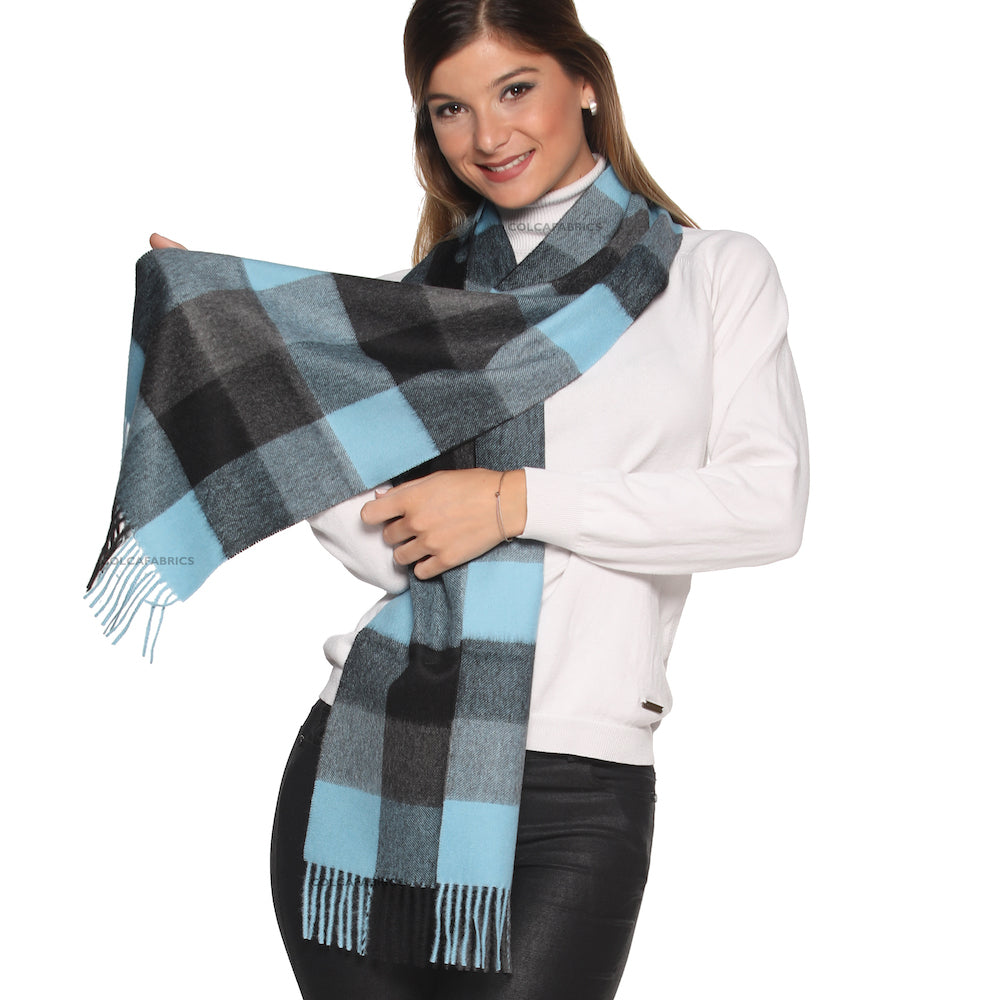 Stylish Pure Peruvian Baby Alpaca Wool Reversible Warm Scarf for Men & Women