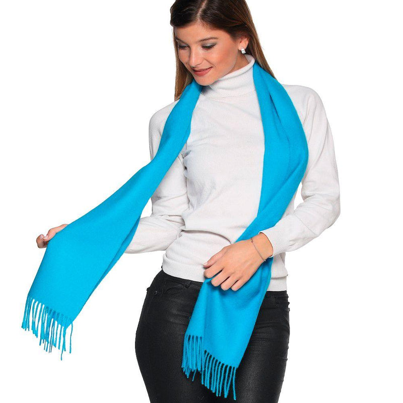 Elegante bufanda cálida reversible de lana de alpaca peruana pura para hombres y mujeres