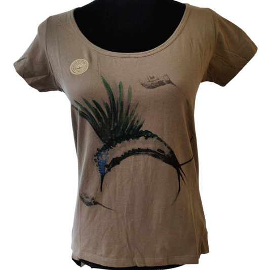 ARA-WAK Hummingbird Short Sleeve Women's Deep Crew Neck - 100% Organic Peruvian Pima Cotton