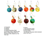 Sterling Silver "Happiness Infinity Multicolored" Natural Stone Dangle Earrings