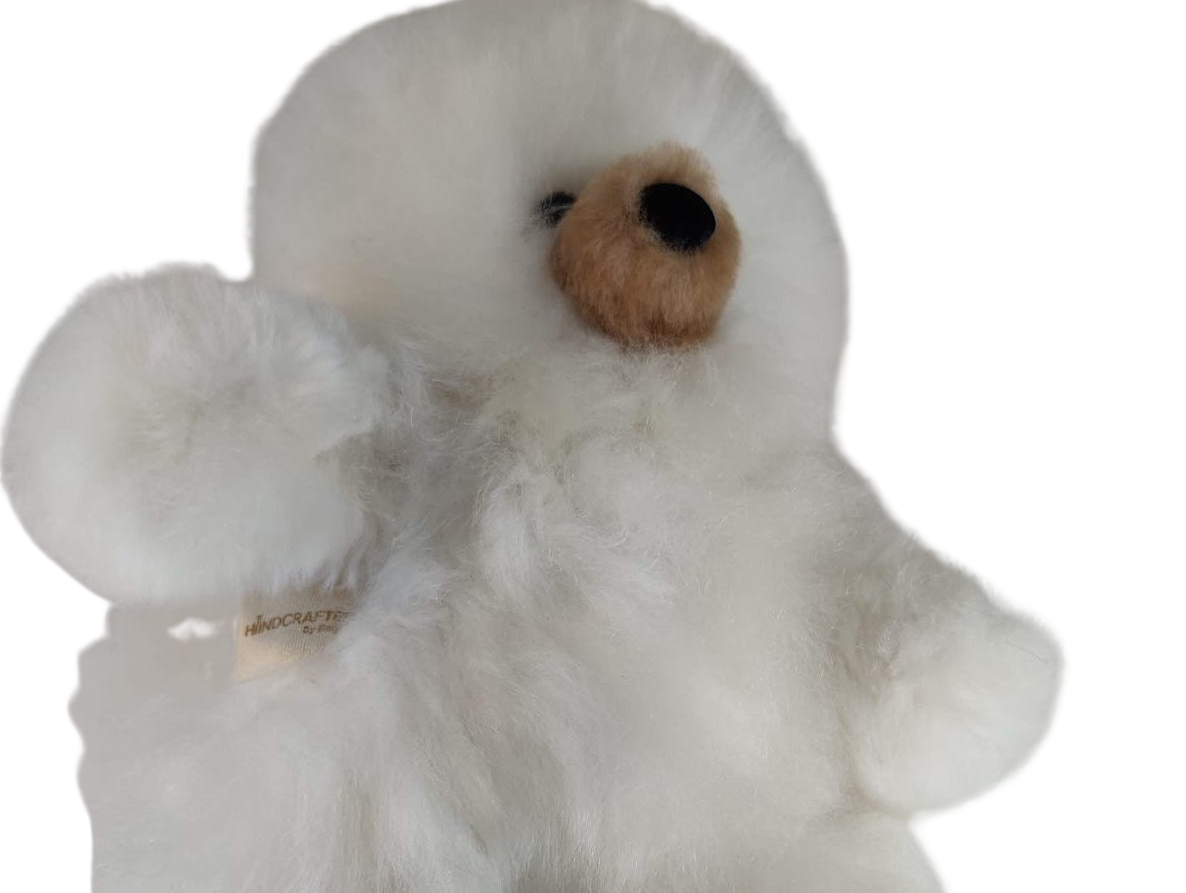 Oso de peluche 100 % piel de baby alpaca • Hecho a mano • Hipoalergénico y suave como almohada • (12 pulgadas) 