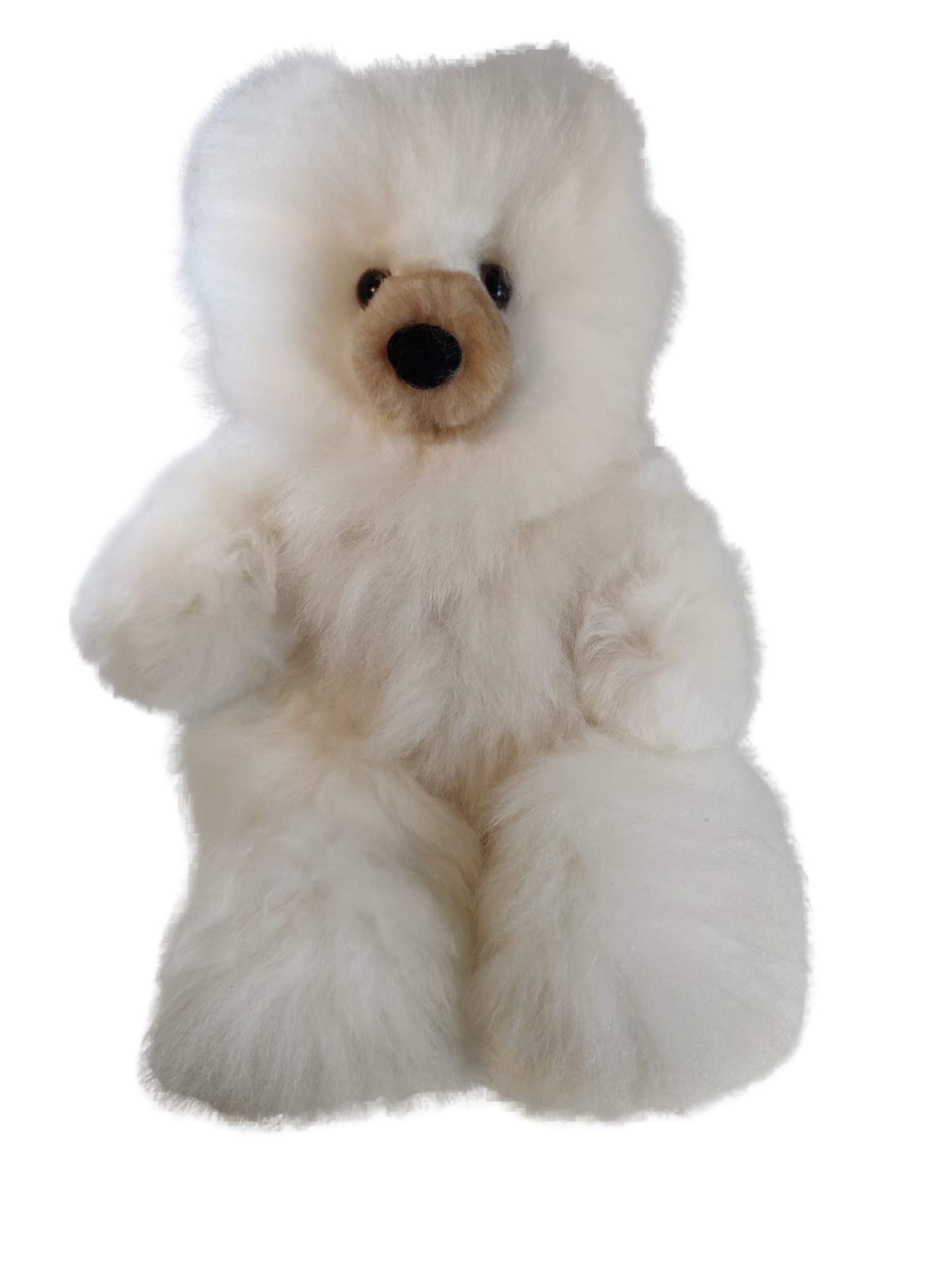 Oso de peluche 100 % piel de baby alpaca • Hecho a mano • Hipoalergénico y suave como almohada • (12 pulgadas) 