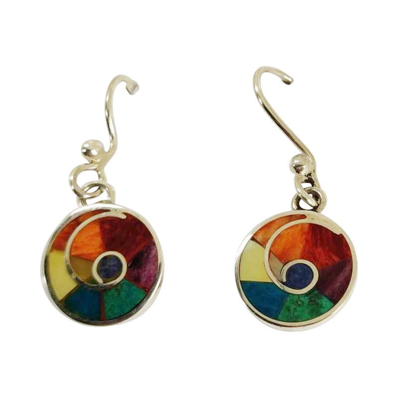 Sterling Silver "Happiness Infinity Multicolored" Natural Stone Dangle Earrings