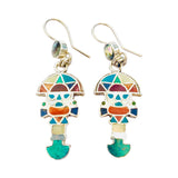 Sterling Silver "Tumi" Multicolored Natural Stone Dangle Earrings & Ring