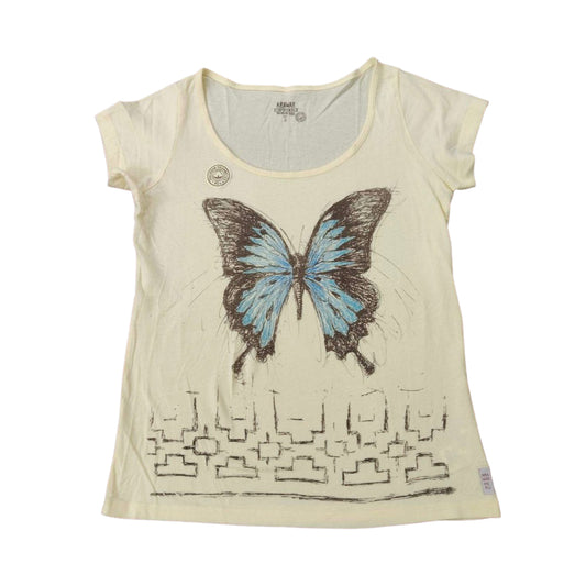 ARA-WAK Butterfly Short Sleeve Women's Deep Crew Neck - 100% Organic Peruvian Pima Cotton