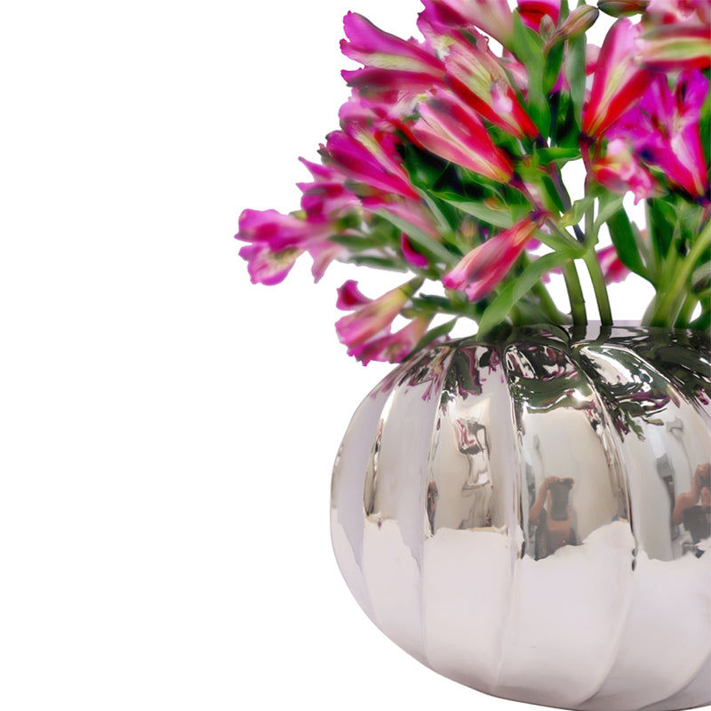 Florero de plata "Petunia" hecho a mano de lujo para decoración del hogar