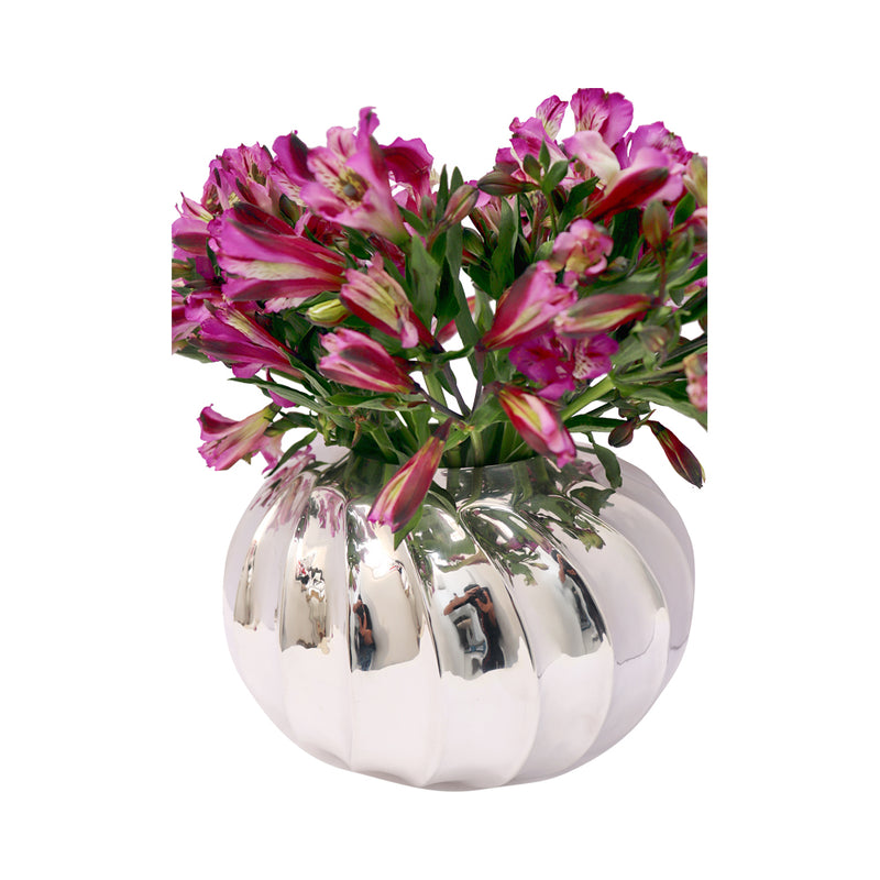 Handmade Luxury Home Decor Silver Plater "Petunia" Flower Vase