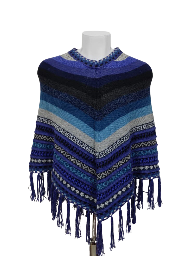 Ponchos "coloridos" hechos a mano de alpaca suaves y cálidos - Talla única