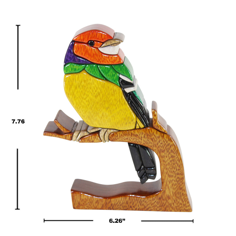 Tyrant Fly Catcher Bird Reversible Handmade Woodwork Puzzle - Peru Gift Shop