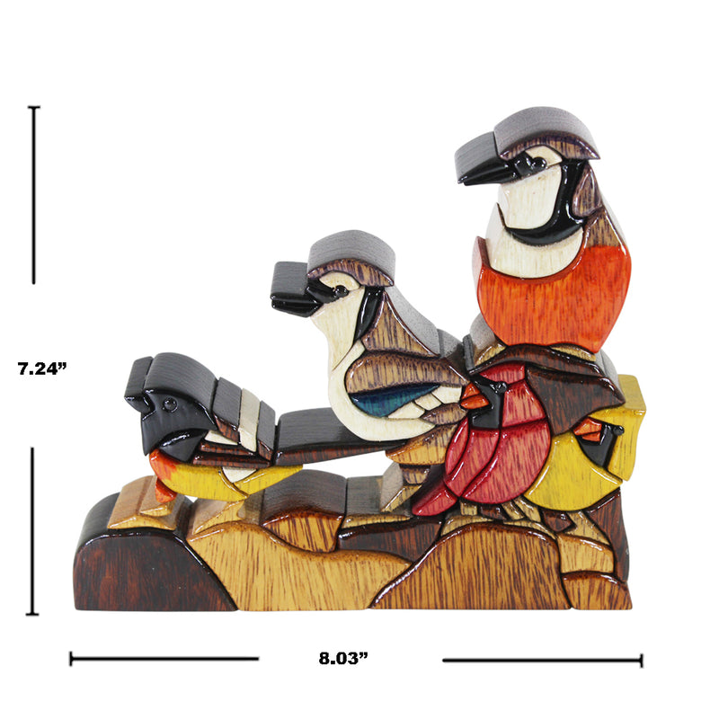 Bird Family Reversible Handmade Woodwork Puzzle - Symbol of Unity - Peru Gift Shop