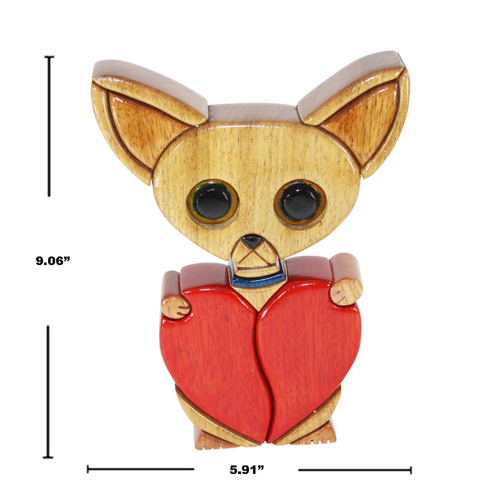 Chihuahua Reversible Handmade Woodwork Puzzle -  Symbol of Unconditional Love - Peru Gift Shop