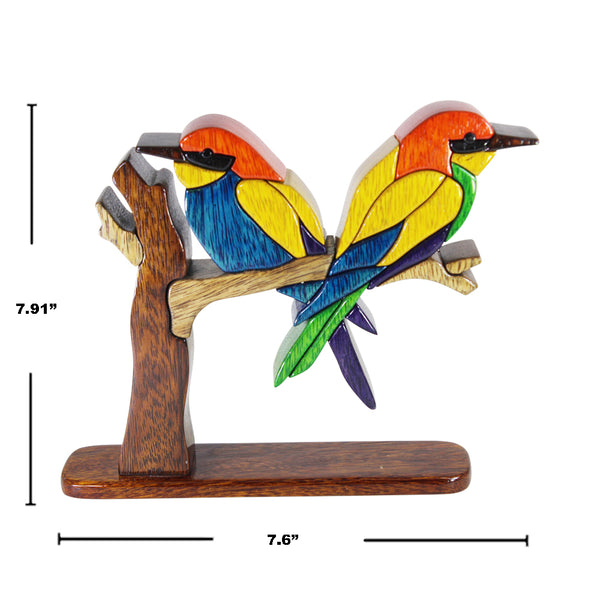 Magical & Powerful Beeater Bird Reversible Handmade  Puzzle Woodwork - Peru Gift Shop
