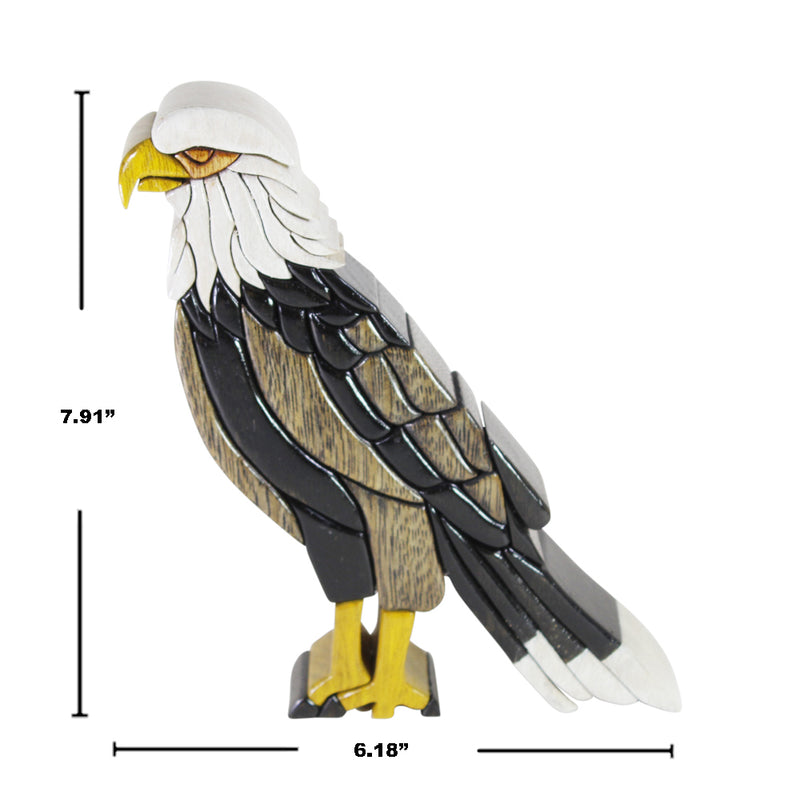 Bald American Eagle -  Symbol of Freedom  Reversible Handmade Woodwork Puzzle - Peru Gift Shop