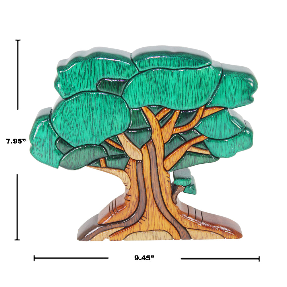 Very Old Oak Tree Reversible Handmade Woodworl Puzzle - Symbol of Strength - Peru Gift Shop