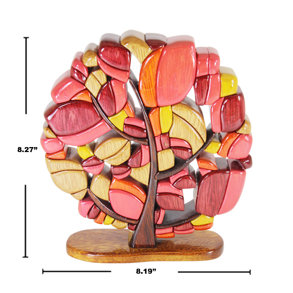 Fall Tree Reversible Handmade Woodworl Puzzle - Symbol of Strength - Peru Gift Shop