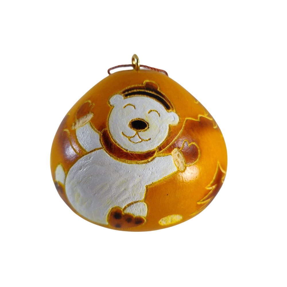 Cute Bear Handmade Christmas Tree Ornament Decoration - Peruvian Traditional Gourds (1 x $18.95 & Set of Two $32.95)