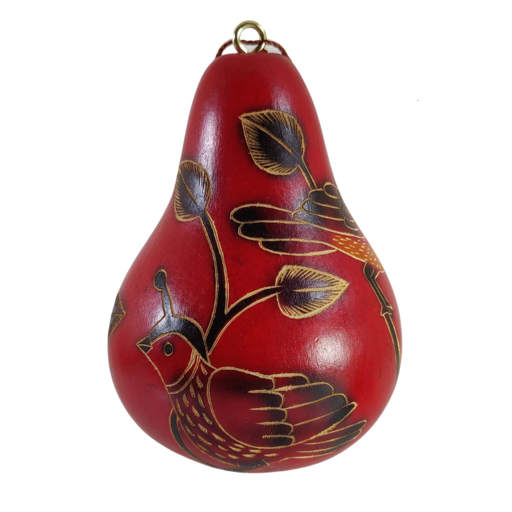 Luxury Bird Handmade Christmas Tree Ornament Decoration - Peruvian Traditional Gourds (Set of Three)