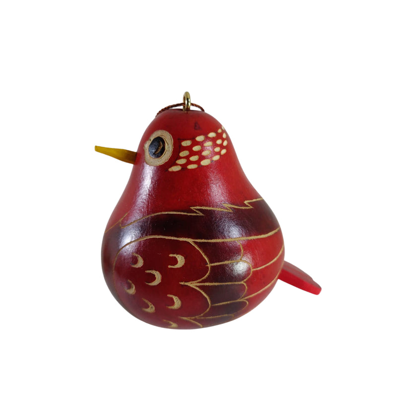 Adorno de árbol de Navidad hecho a mano con diseño de pájaro de lujo, calabazas tradicionales peruanas (juego de tres)