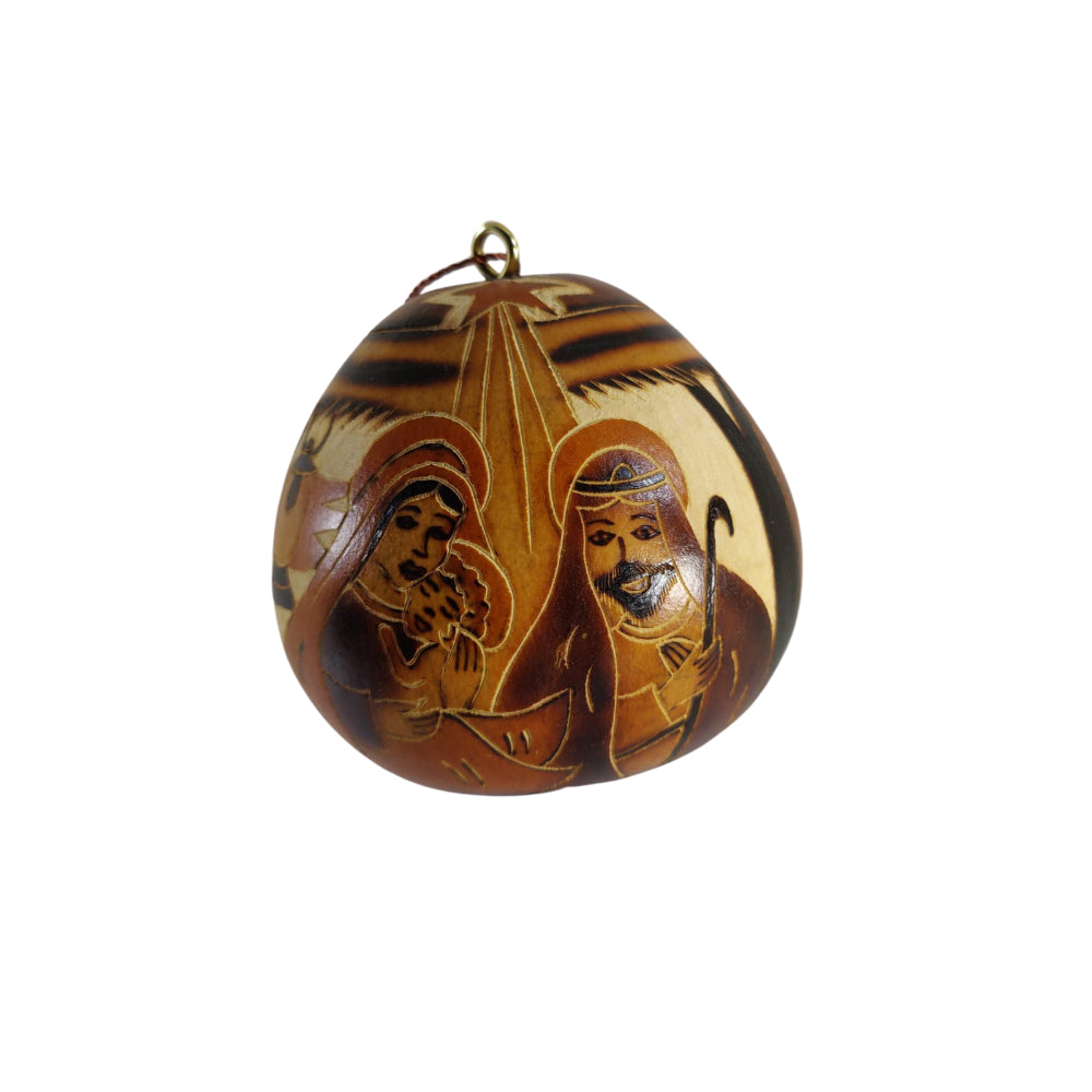 Luxury Christmas Nativity Handmade Christmas Tree Ornament Decoration - Peruvian Traditional Gourds (1 x $18.95 & Set of Two $32.95)