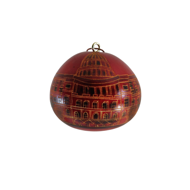 Deluxe Washington Monuments Handmade Christmas Tree Ornament Decoration - Peruvian Traditional Gourds (Set of Two)