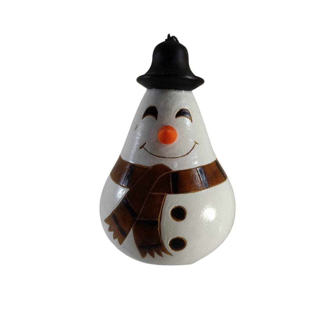 Cute Snowman Handmade Christmas Tree Ornament Decoration - Peruvian Traditional Gourds