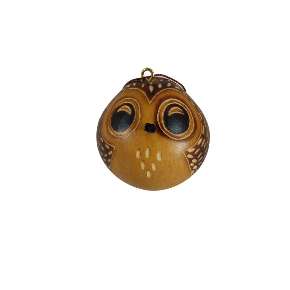 Deluxe Owl Ornament Handmade Christmas Tree Ornament Decoration - Peruvian Traditional Gourds