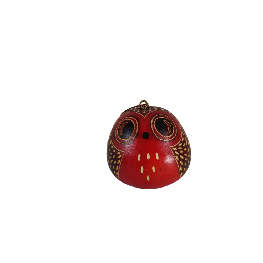 Deluxe Owl Ornament Handmade Christmas Tree Ornament Decoration - Peruvian Traditional Gourds