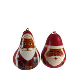 Cute Santa Clause Handmade Christmas Tree Ornament Decoration - Peruvian Traditional Gourds (Set of Two)