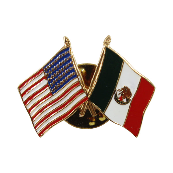 Pin de solapa chapado en oro unisex con bandera de rayas y estrellas americanas y recuerdo de México