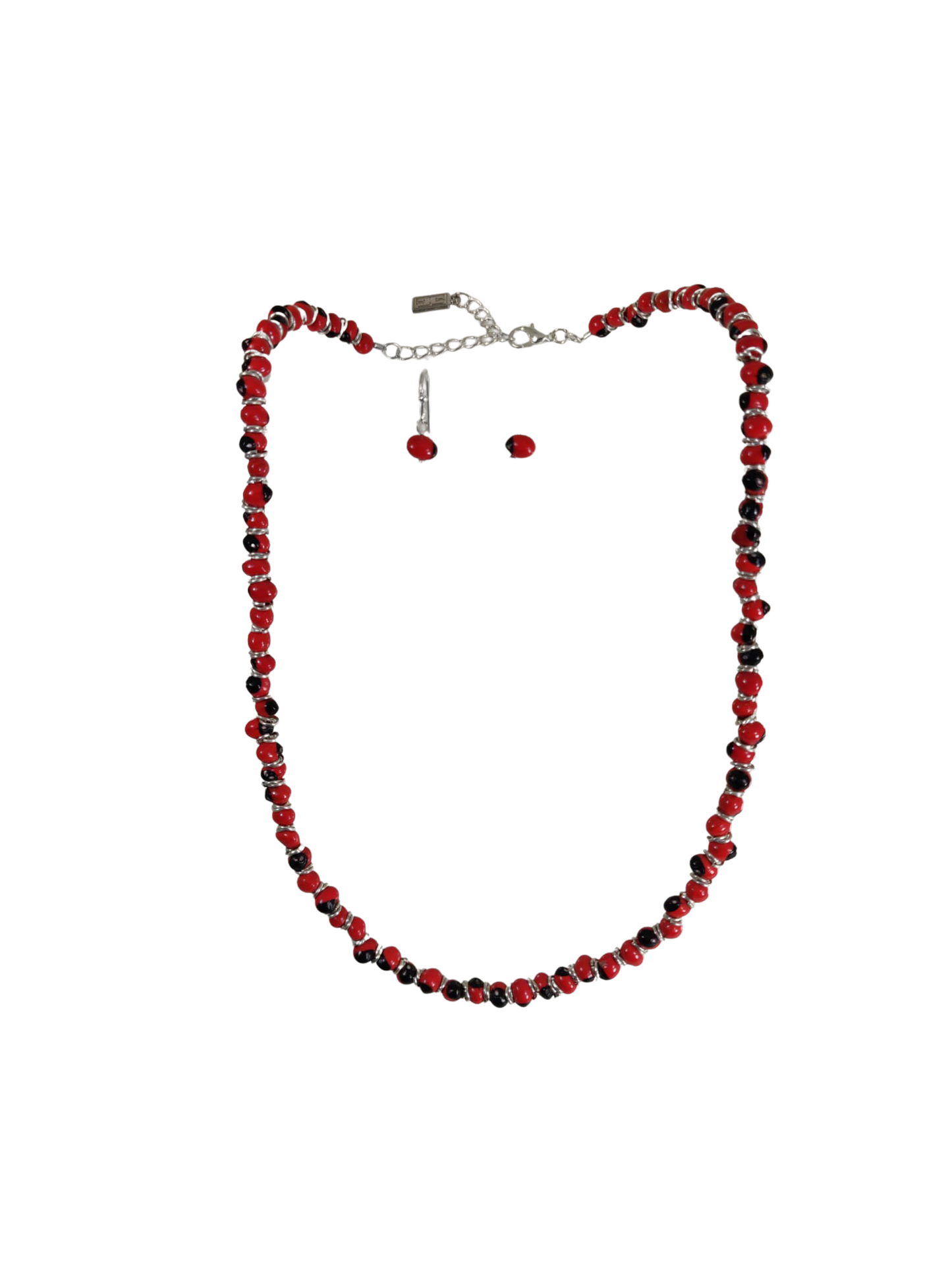 Sterling Silver Classic Red & Black Good Luck Necklace 16"-24"