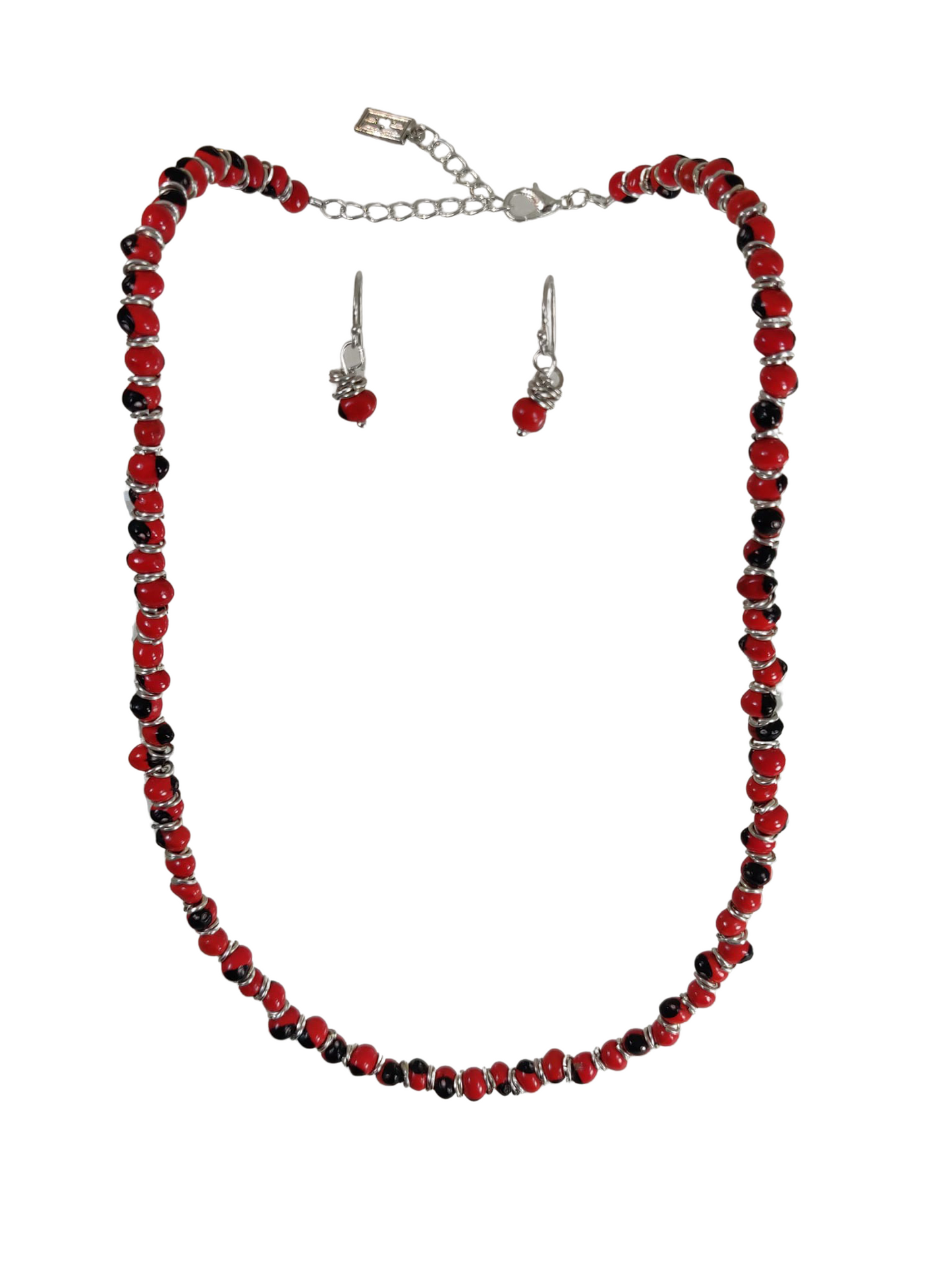 Sterling Silver Classic Red & Black Good Luck Necklace 16"-24"