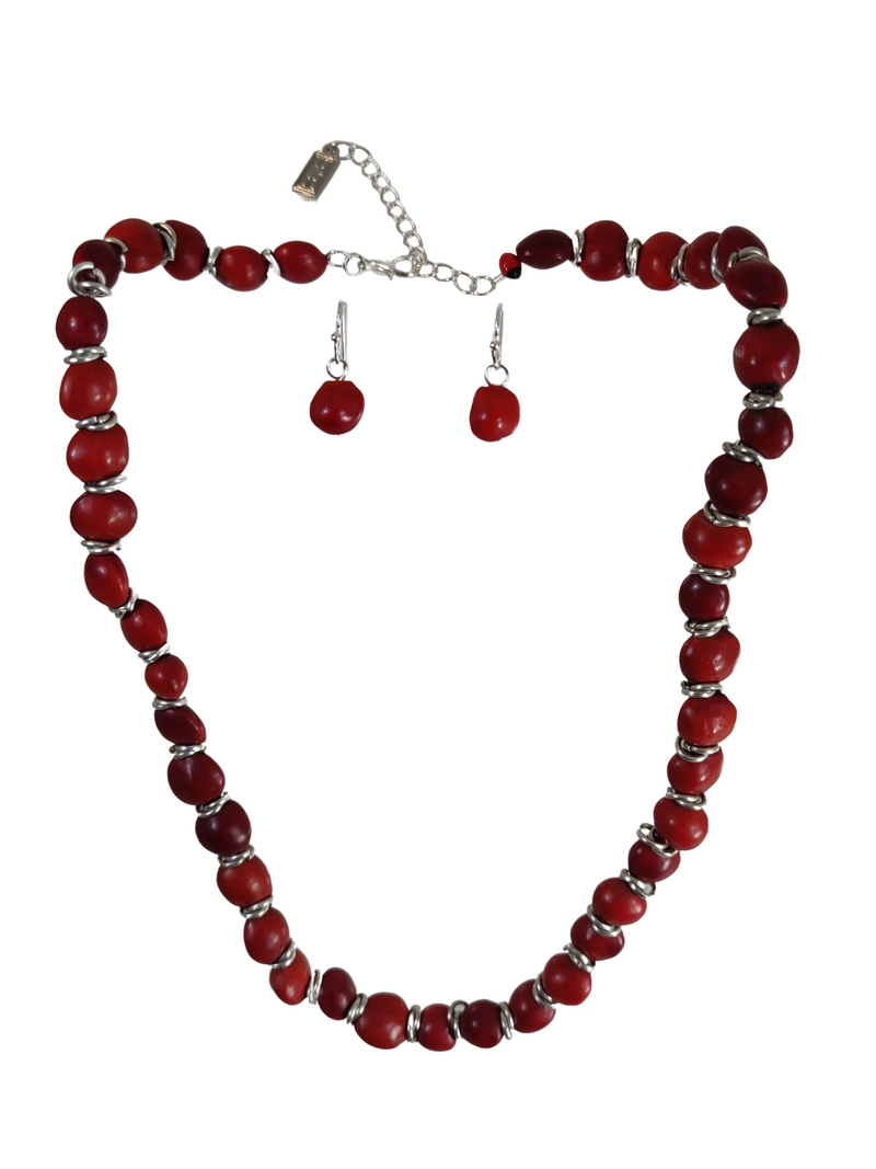 Sterling Silver Classic Red & Black Good Luck Necklace 16"-24"