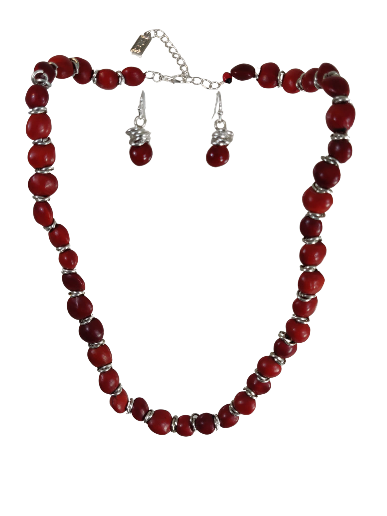 Classic Huayruro seed necklace handmade Peruvian good luck jewelry by Evelyn Brooks