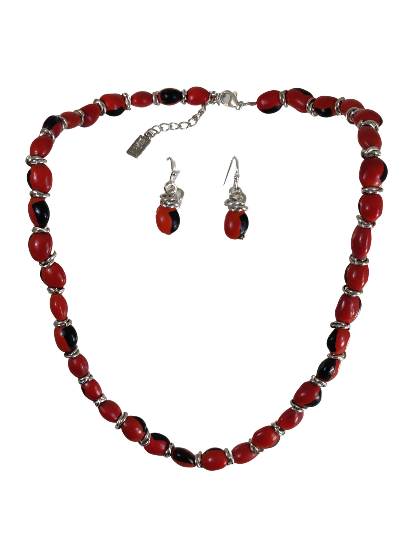 Sterling Silver Classic Red & Black Good Luck Necklace 16"-24"