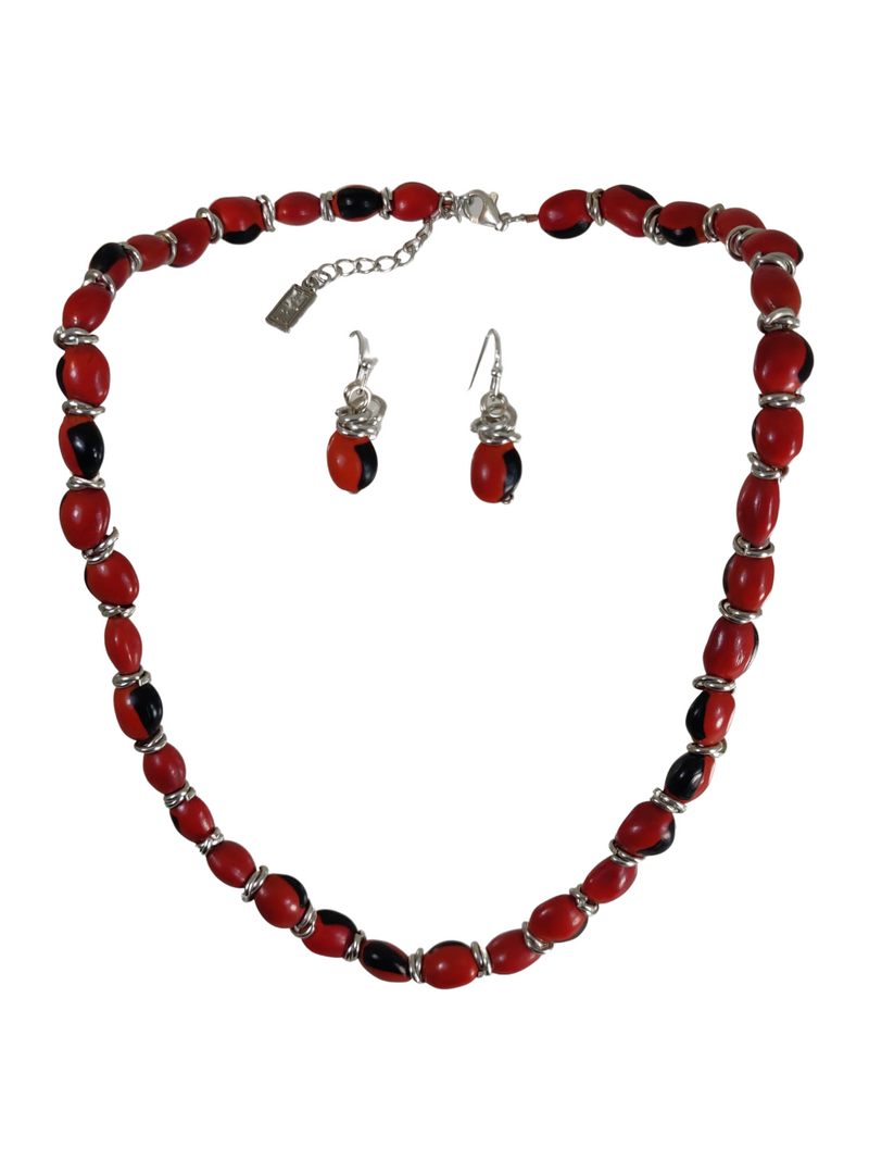 Copy of Sterling Silver Classic Red & Black Good Luck Necklace 16"-24"