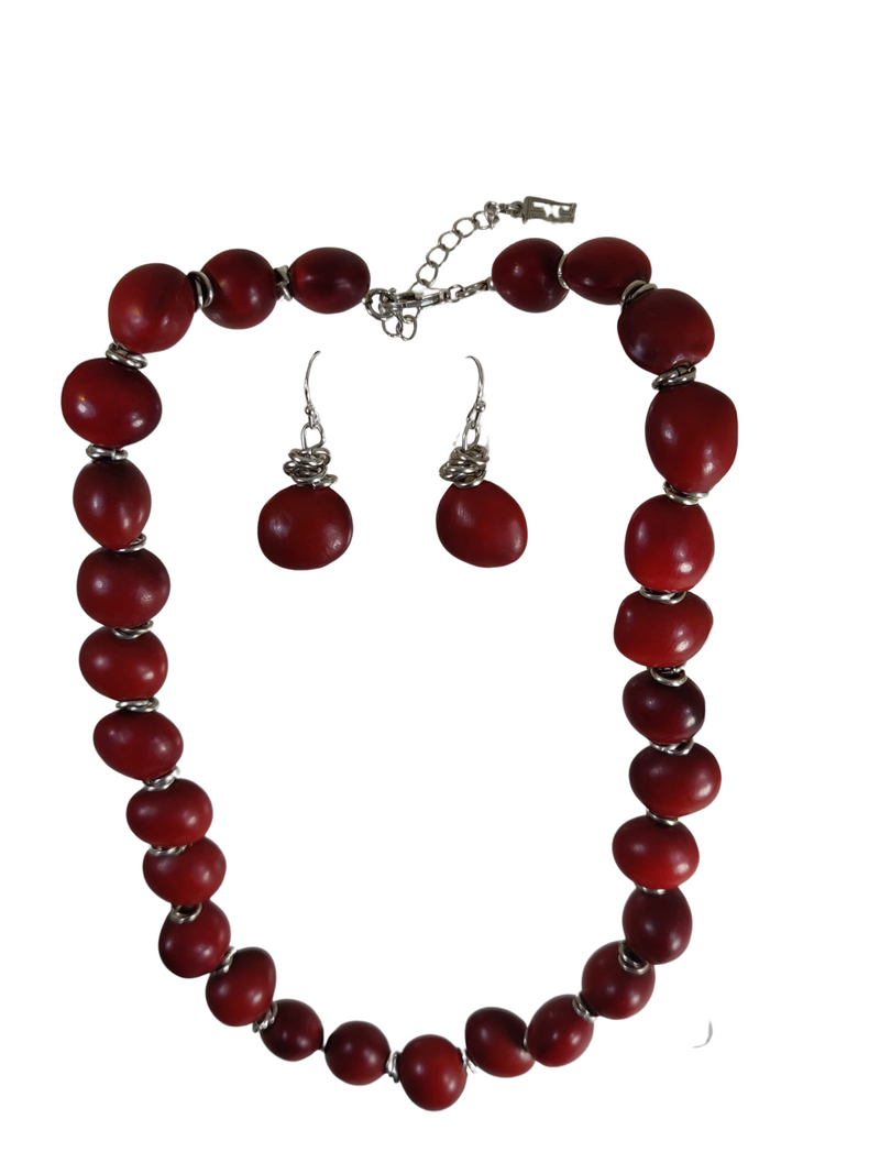 Classic Set Ecofriendly Red & Black Good Luck Necklace 16"-24"