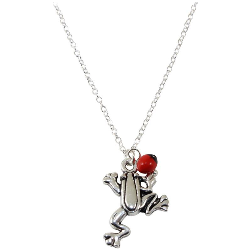 Adjustable Silver Tone Good Luck Charm Necklace w/ Huayruro Red & Black Seed Beads 16" - 18" - Peru Gift Shop