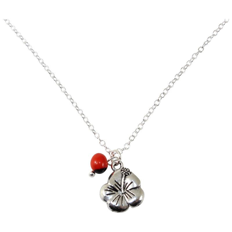 Adjustable Silver Tone Good Luck Charm Necklace w/ Huayruro Red & Black Seed Beads 16" - 18" - Peru Gift Shop