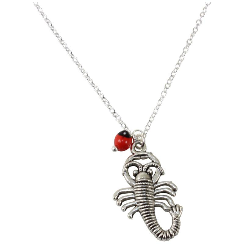 Adjustable Silver Tone Good Luck Charm Necklace w/ Huayruro Red & Black Seed Beads 16" - 18" - Peru Gift Shop