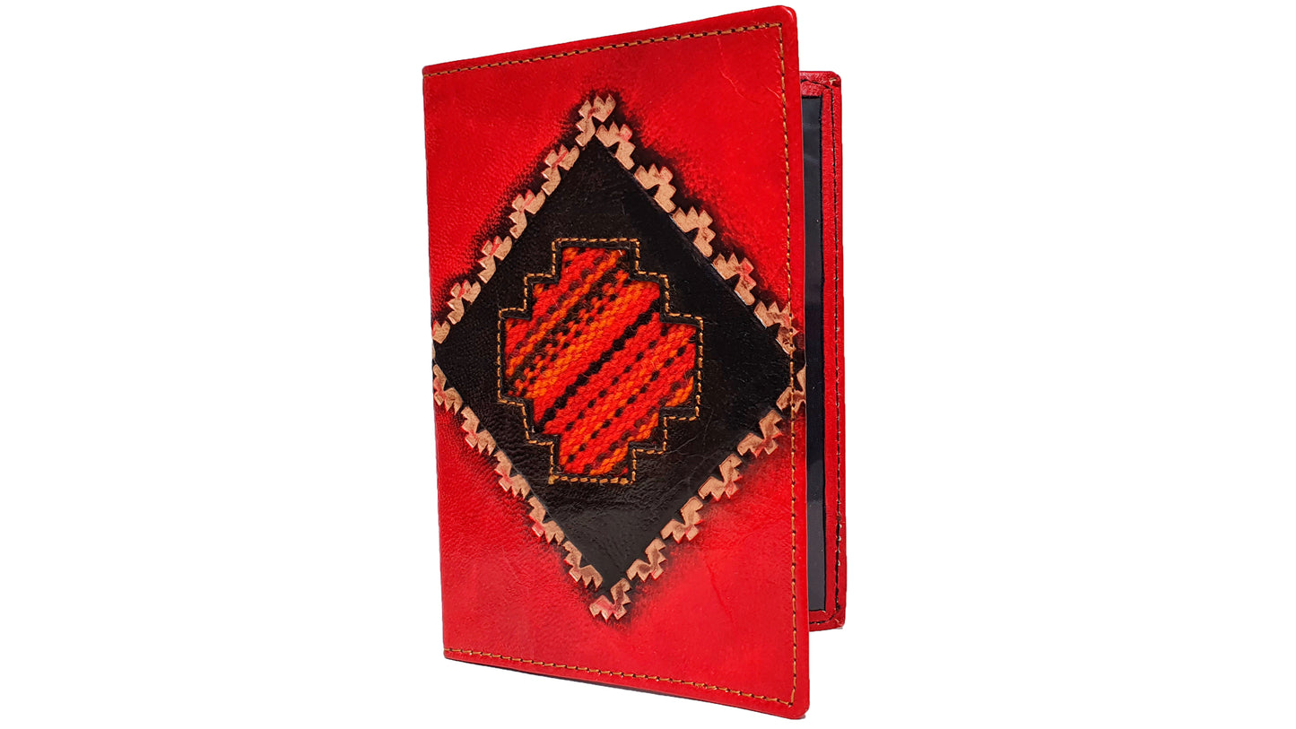 100% Genuine Leather Blossom Design Passport Wallet