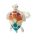 Sterling Silver Adjustable Turtle Ring Symbol of Good Health & Long Life