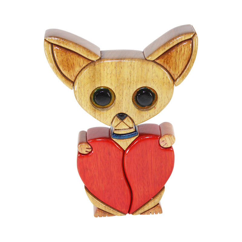 Chihuahua Reversible Handmade Woodwork Puzzle -  Symbol of Unconditional Love - Peru Gift Shop