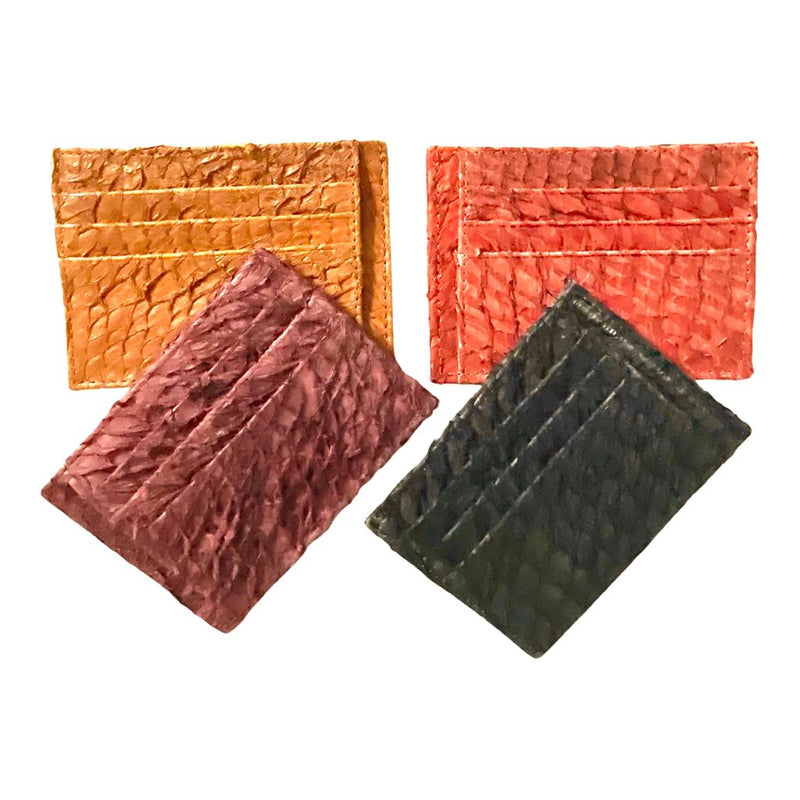 Minimalist Ecofriendly UNISEX (Paiche) Fish Leather Card Wallet - Multiple Colors