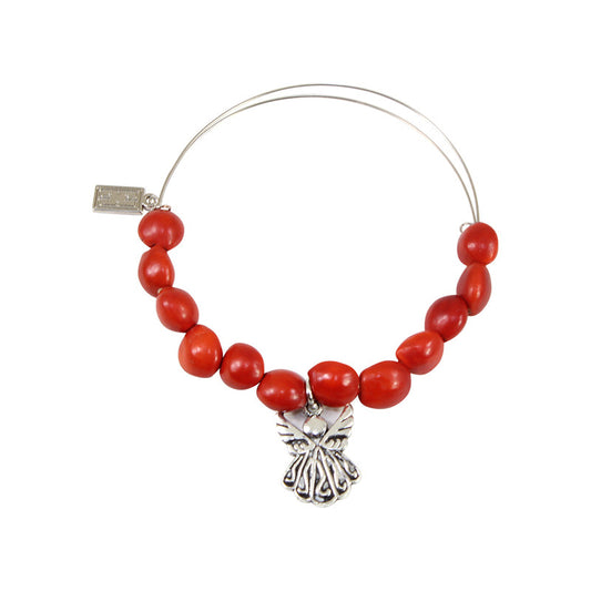 Protection Guardian Angel Charm Adjustable Bangle Bracelet 